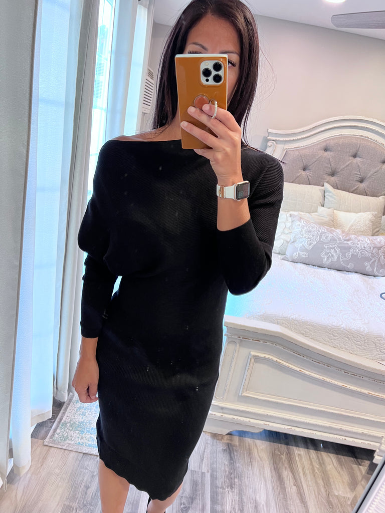 navy blue dress for baby girl Asymmetric Sweater Dresses main image 0
